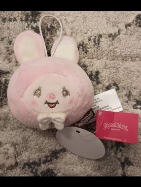 Monchhichi Pink Bunny Mascot Plush Keychain